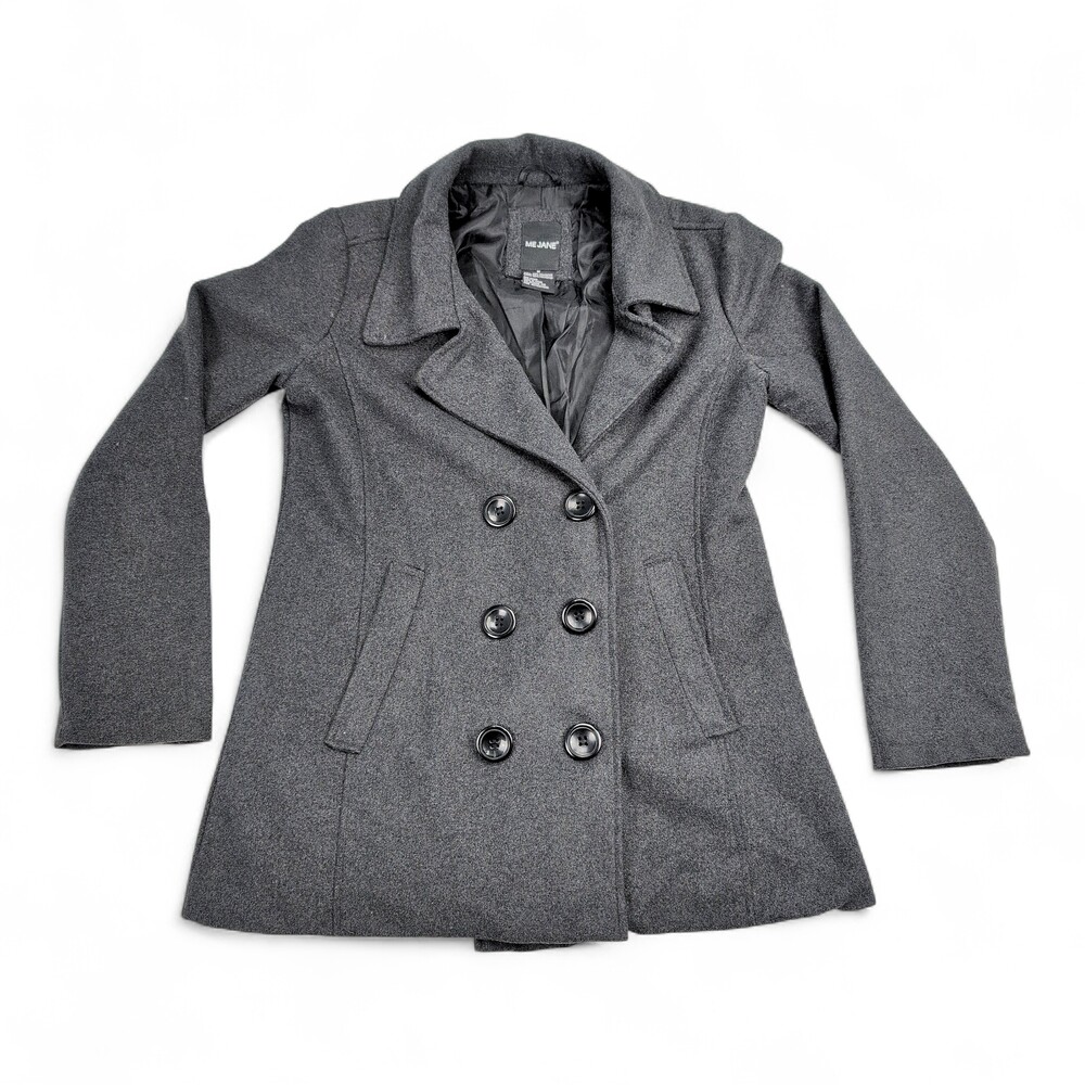 Me Jane‎ Women's Gray Double-Breasted Pea Coat Size M